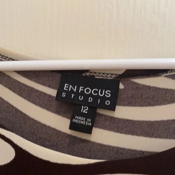 Enfocus Studio brown animal print dress 12 - Picture 2 of 3